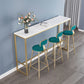 Contemporary Low Back Barstools Round Bar Stool with Metal Legs