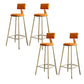Contemporary Low Back Barstools Round Bar Stool with Metal Legs