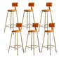 Contemporary Low Back Barstools Round Bar Stool with Metal Legs