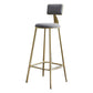 Contemporary Low Back Barstools Round Bar Stool with Metal Legs