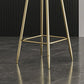 Contemporary Low Back Barstools Round Bar Stool with Metal Legs