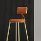 Contemporary Low Back Barstools Round Bar Stool with Metal Legs