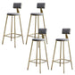 Contemporary Low Back Barstools Round Bar Stool with Metal Legs