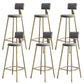 Contemporary Low Back Barstools Round Bar Stool with Metal Legs