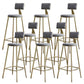 Contemporary Low Back Barstools Round Bar Stool with Metal Legs