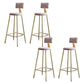 Contemporary Low Back Barstools Round Bar Stool with Metal Legs