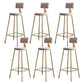 Contemporary Low Back Barstools Round Bar Stool with Metal Legs