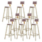 Contemporary Low Back Barstools Round Bar Stool with Metal Legs