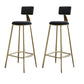 Contemporary Low Back Barstools Round Bar Stool with Metal Legs