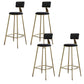 Contemporary Low Back Barstools Round Bar Stool with Metal Legs