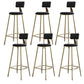 Contemporary Low Back Barstools Round Bar Stool with Metal Legs