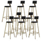 Contemporary Low Back Barstools Round Bar Stool with Metal Legs