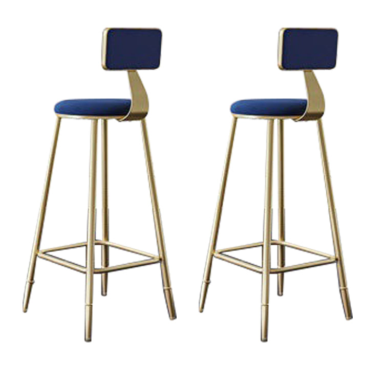 Contemporary Low Back Barstools Round Bar Stool with Metal Legs