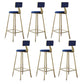 Contemporary Low Back Barstools Round Bar Stool with Metal Legs