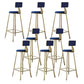 Contemporary Low Back Barstools Round Bar Stool with Metal Legs