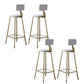Contemporary Low Back Barstools Round Bar Stool with Metal Legs