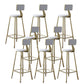 Contemporary Low Back Barstools Round Bar Stool with Metal Legs
