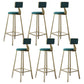 Contemporary Low Back Barstools Round Bar Stool with Metal Legs