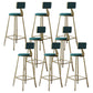 Contemporary Low Back Barstools Round Bar Stool with Metal Legs
