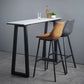 Faux Leather Dining Stools Armless Bucket Bar Stools with Footrest