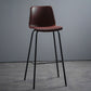 Faux Leather Dining Stools Armless Bucket Bar Stools with Footrest