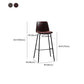Faux Leather Dining Stools Armless Bucket Bar Stools with Footrest
