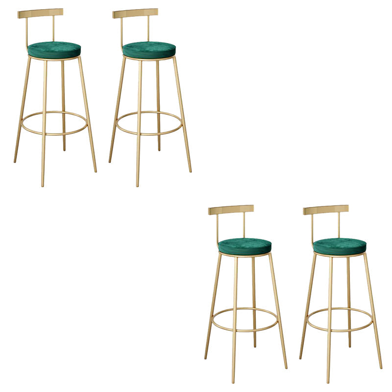 Taburetes de barra de barra baja contemporánea con patas de metal dorada