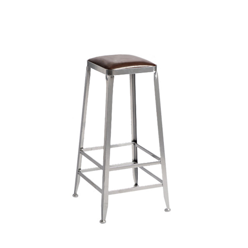 Faux Leather Dining Stools Armless Bar Stools with Metal Base Backless 1 Piece Bar Stool(31"H) Clearhalo 'Bar Furniture' 'Bar Stools' 'bar_stools' 'furn' 'furn_bar_stools' 'Furniture' 'Kitchen & Dining Furniture' 6664158