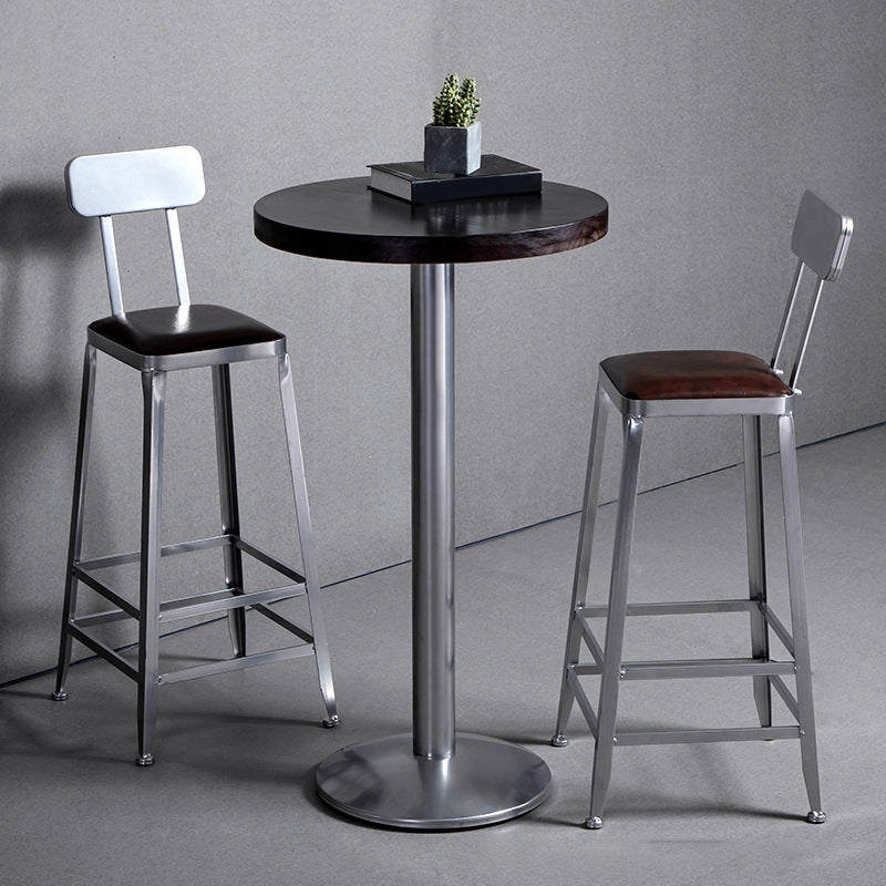 Faux Leather Dining Stools Armless Bar Stools with Metal Base Clearhalo 'Bar Furniture' 'Bar Stools' 'bar_stools' 'furn' 'furn_bar_stools' 'Furniture' 'Kitchen & Dining Furniture' 6664160