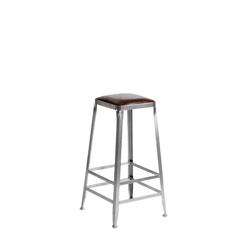 Faux Leather Dining Stools Armless Bar Stools with Metal Base Backless 1 Piece Bar Stool(30"H) Clearhalo 'Bar Furniture' 'Bar Stools' 'bar_stools' 'furn' 'furn_bar_stools' 'Furniture' 'Kitchen & Dining Furniture' 6664167