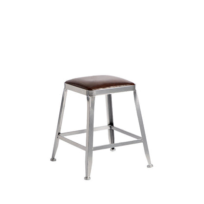 Faux Leather Dining Stools Armless Bar Stools with Metal Base Backless 1 Piece Short Stool(18"H) Clearhalo 'Bar Furniture' 'Bar Stools' 'bar_stools' 'furn' 'furn_bar_stools' 'Furniture' 'Kitchen & Dining Furniture' 6664169