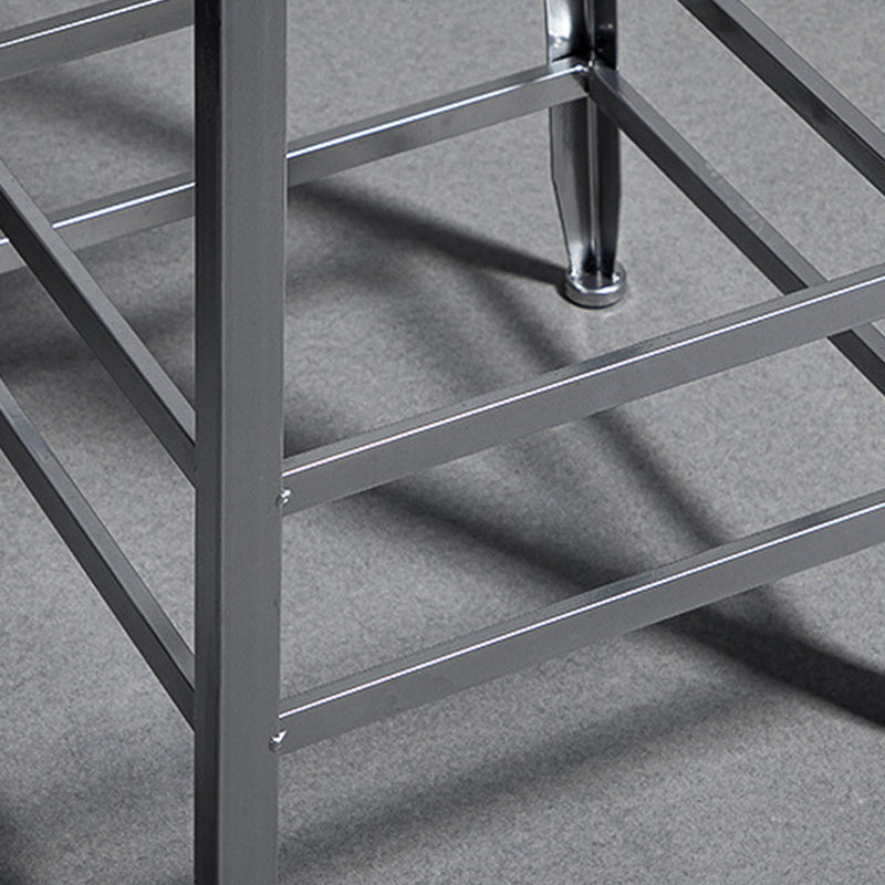 Faux Leather Dining Stools Armless Bar Stools with Metal Base Clearhalo 'Bar Furniture' 'Bar Stools' 'bar_stools' 'furn' 'furn_bar_stools' 'Furniture' 'Kitchen & Dining Furniture' 6664170