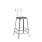 Faux Leather Dining Stools Armless Bar Stools with Metal Base With Back 1 Piece Counter Stool(26"H) Clearhalo 'Bar Furniture' 'Bar Stools' 'bar_stools' 'furn' 'furn_bar_stools' 'Furniture' 'Kitchen & Dining Furniture' 6664171