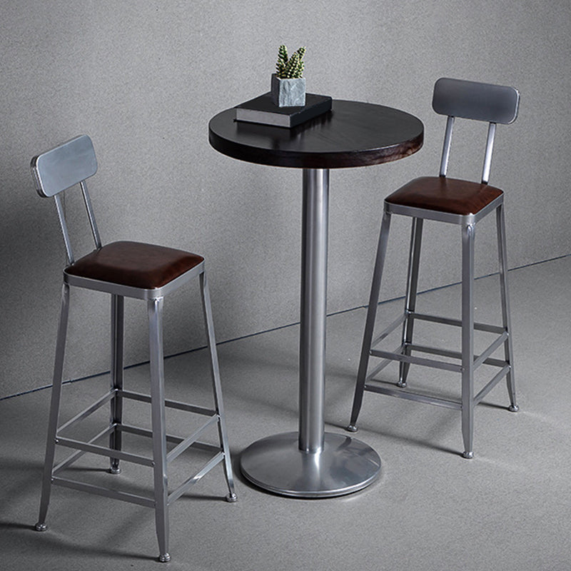 Faux Leather Dining Stools Armless Bar Stools with Metal Base Clearhalo 'Bar Furniture' 'Bar Stools' 'bar_stools' 'furn' 'furn_bar_stools' 'Furniture' 'Kitchen & Dining Furniture' 6664173