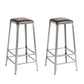 Faux Leather Dining Stools Armless Bar Stools with Metal Base Backless 2 Piece Set Bar Stool(31"H) Clearhalo 'Bar Furniture' 'Bar Stools' 'bar_stools' 'furn' 'furn_bar_stools' 'Furniture' 'Kitchen & Dining Furniture' 6664174