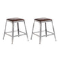 Faux Leather Dining Stools Armless Bar Stools with Metal Base Backless 2 Piece Set Short Stool(18"H) Clearhalo 'Bar Furniture' 'Bar Stools' 'bar_stools' 'furn' 'furn_bar_stools' 'Furniture' 'Kitchen & Dining Furniture' 6664180