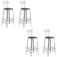 Faux Leather Dining Stools Armless Bar Stools with Metal Base With Back 4 Piece Set Bar Stool(30"H) Clearhalo 'Bar Furniture' 'Bar Stools' 'bar_stools' 'furn' 'furn_bar_stools' 'Furniture' 'Kitchen & Dining Furniture' 6664183