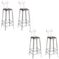 Faux Leather Dining Stools Armless Bar Stools with Metal Base With Back 4 Piece Set Bar Stool(31"H) Clearhalo 'Bar Furniture' 'Bar Stools' 'bar_stools' 'furn' 'furn_bar_stools' 'Furniture' 'Kitchen & Dining Furniture' 6664184
