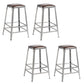 Faux Leather Dining Stools Armless Bar Stools with Metal Base Backless 4 Piece Set Counter Stool(26"H) Clearhalo 'Bar Furniture' 'Bar Stools' 'bar_stools' 'furn' 'furn_bar_stools' 'Furniture' 'Kitchen & Dining Furniture' 6664185