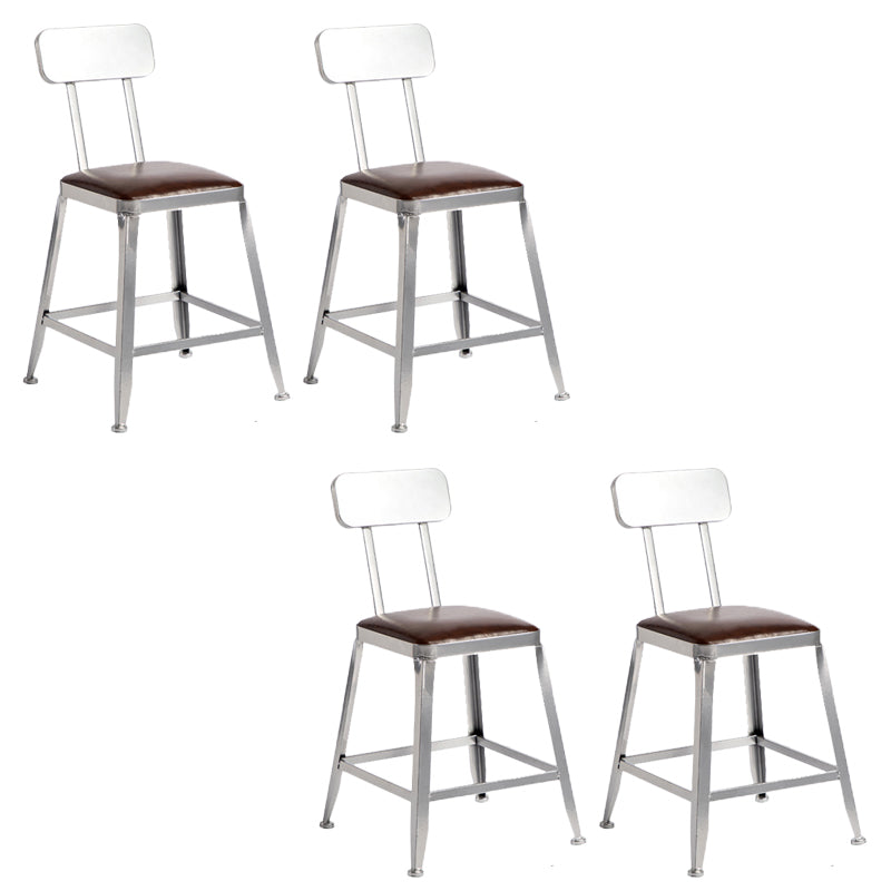 Faux Leather Dining Stools Armless Bar Stools with Metal Base With Back 4 Piece Set Short Stool(18"H) Clearhalo 'Bar Furniture' 'Bar Stools' 'bar_stools' 'furn' 'furn_bar_stools' 'Furniture' 'Kitchen & Dining Furniture' 6664186