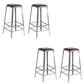 Faux Leather Dining Stools Armless Bar Stools with Metal Base Backless 4 Piece Set Bar Stool(30"H) Clearhalo 'Bar Furniture' 'Bar Stools' 'bar_stools' 'furn' 'furn_bar_stools' 'Furniture' 'Kitchen & Dining Furniture' 6664187