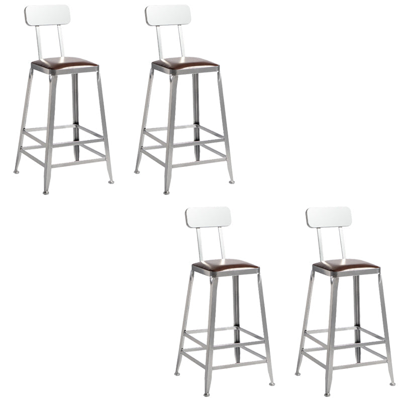 Faux Leather Dining Stools Armless Bar Stools with Metal Base With Back 4 Piece Set Counter Stool(26"H) Clearhalo 'Bar Furniture' 'Bar Stools' 'bar_stools' 'furn' 'furn_bar_stools' 'Furniture' 'Kitchen & Dining Furniture' 6664189