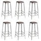 Faux Leather Dining Stools Armless Bar Stools with Metal Base Backless 6 Piece Set Bar Stool(31"H) Clearhalo 'Bar Furniture' 'Bar Stools' 'bar_stools' 'furn' 'furn_bar_stools' 'Furniture' 'Kitchen & Dining Furniture' 6664190