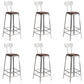 Faux Leather Dining Stools Armless Bar Stools with Metal Base With Back 6 Piece Set Bar Stool(30"H) Clearhalo 'Bar Furniture' 'Bar Stools' 'bar_stools' 'furn' 'furn_bar_stools' 'Furniture' 'Kitchen & Dining Furniture' 6664191