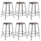 Faux Leather Dining Stools Armless Bar Stools with Metal Base Backless 6 Piece Set Counter Stool(26"H) Clearhalo 'Bar Furniture' 'Bar Stools' 'bar_stools' 'furn' 'furn_bar_stools' 'Furniture' 'Kitchen & Dining Furniture' 6664193