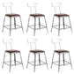 Faux Leather Dining Stools Armless Bar Stools with Metal Base With Back 6 Piece Set Short Stool(18"H) Clearhalo 'Bar Furniture' 'Bar Stools' 'bar_stools' 'furn' 'furn_bar_stools' 'Furniture' 'Kitchen & Dining Furniture' 6664194