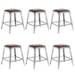 Faux Leather Dining Stools Armless Bar Stools with Metal Base Backless 6 Piece Set Short Stool(18"H) Clearhalo 'Bar Furniture' 'Bar Stools' 'bar_stools' 'furn' 'furn_bar_stools' 'Furniture' 'Kitchen & Dining Furniture' 6664196