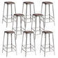 Faux Leather Dining Stools Armless Bar Stools with Metal Base Backless 8 Piece Set Bar Stool(31"H) Clearhalo 'Bar Furniture' 'Bar Stools' 'bar_stools' 'furn' 'furn_bar_stools' 'Furniture' 'Kitchen & Dining Furniture' 6664198