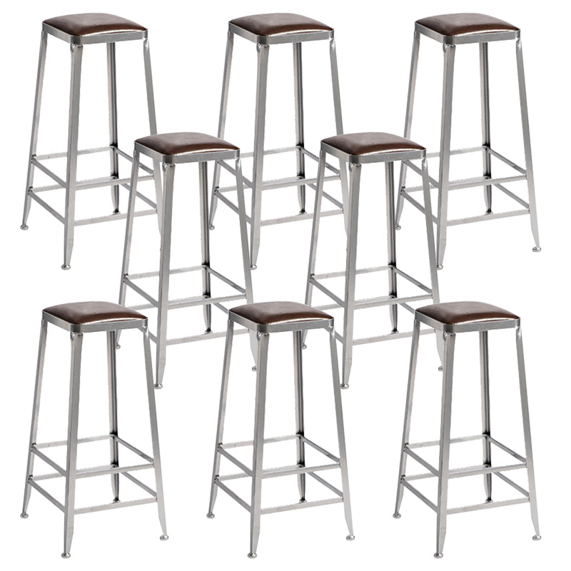 Faux Leather Dining Stools Armless Bar Stools with Metal Base Backless 8 Piece Set Bar Stool(31"H) Clearhalo 'Bar Furniture' 'Bar Stools' 'bar_stools' 'furn' 'furn_bar_stools' 'Furniture' 'Kitchen & Dining Furniture' 6664198