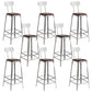 Faux Leather Dining Stools Armless Bar Stools with Metal Base With Back 8 Piece Set Bar Stool(30"H) Clearhalo 'Bar Furniture' 'Bar Stools' 'bar_stools' 'furn' 'furn_bar_stools' 'Furniture' 'Kitchen & Dining Furniture' 6664199